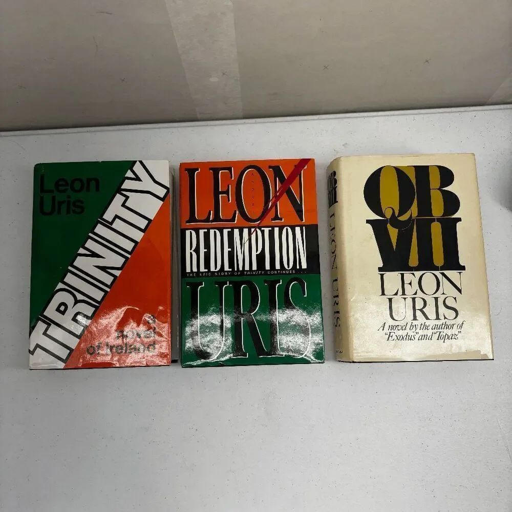 Leon Uris Lot 3 Trinity Redemption QB VII Book Club 1st Editions Very Good Cond‎